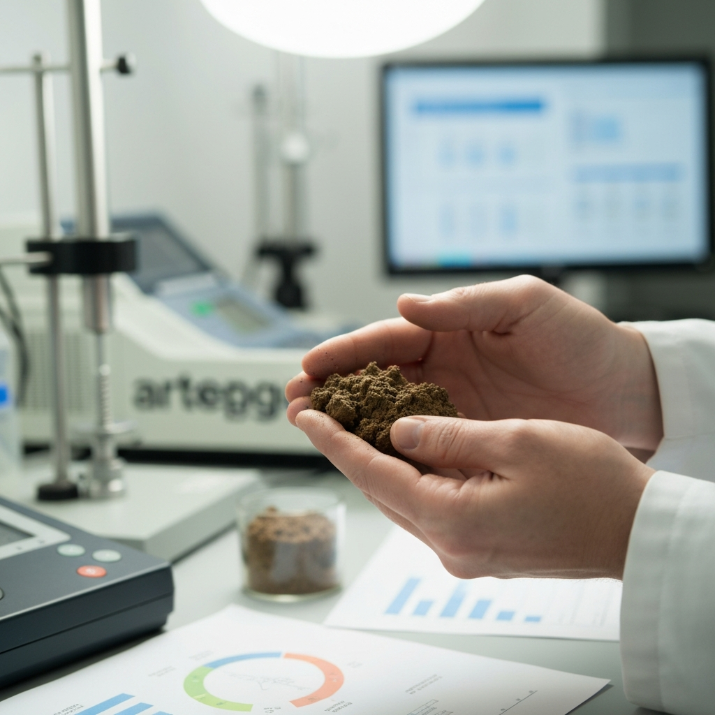 Laboratorní analýza vzorku zeminy v laboratoři ArtepGeo